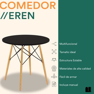 Foto 2 | Comedor Mubson Eren color Negro para 4 o 5 Personas