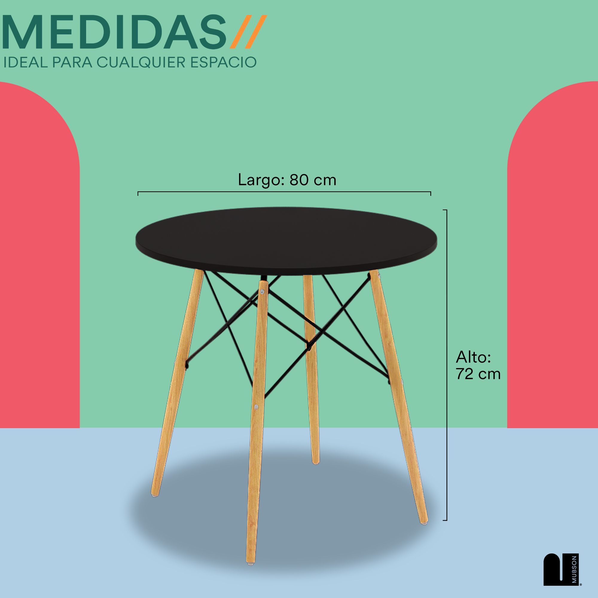 Foto 5 | Comedor Mubson Eren color Negro para 4 o 5 Personas