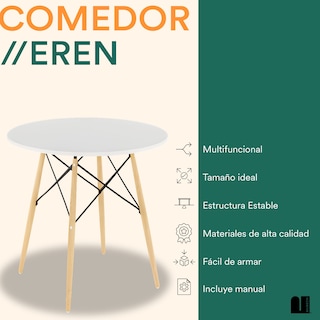 Foto 2 | Comedor Mubson Eren color Blanco para 4 o 5 Personas