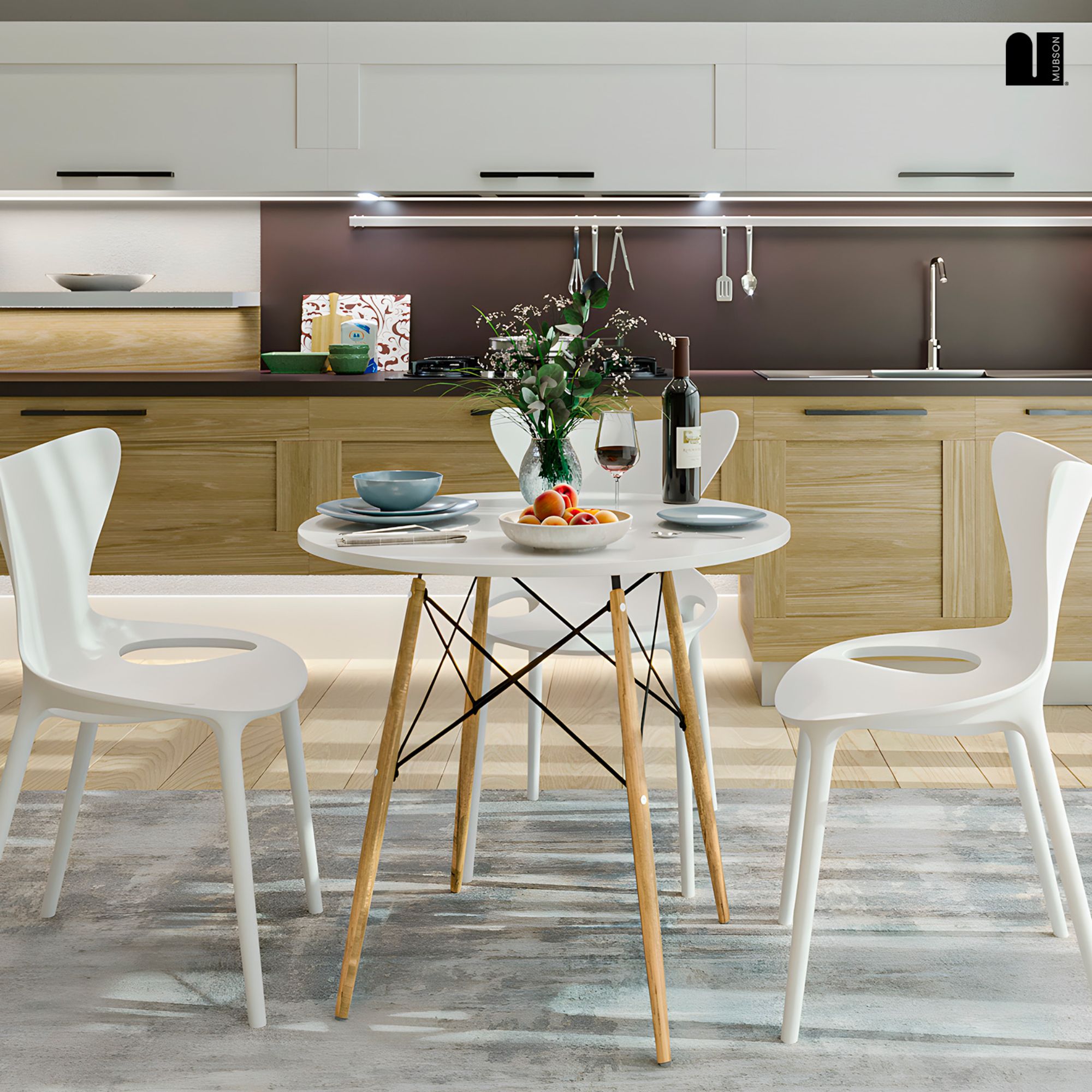 Foto 6 | Comedor Mubson Eren color Blanco para 4 o 5 Personas