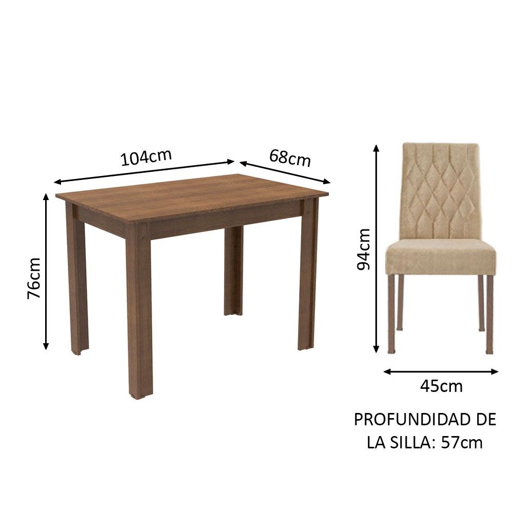 Foto 7 | Comedor Madesa con 2 Sillas Marrón