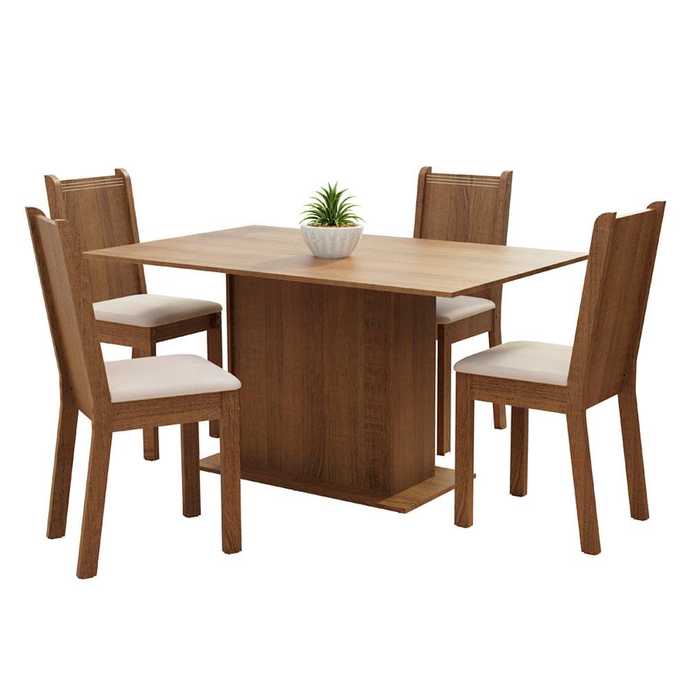 Foto 1 | Juego de Comedor Madesa Luana color Marrón/Perla
