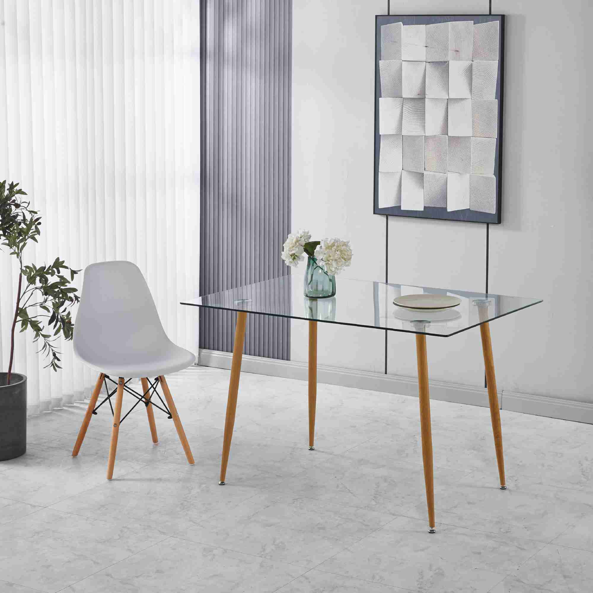 Comedor Elly Decor EE-MDCCDC color Transparente de Cristal Templado