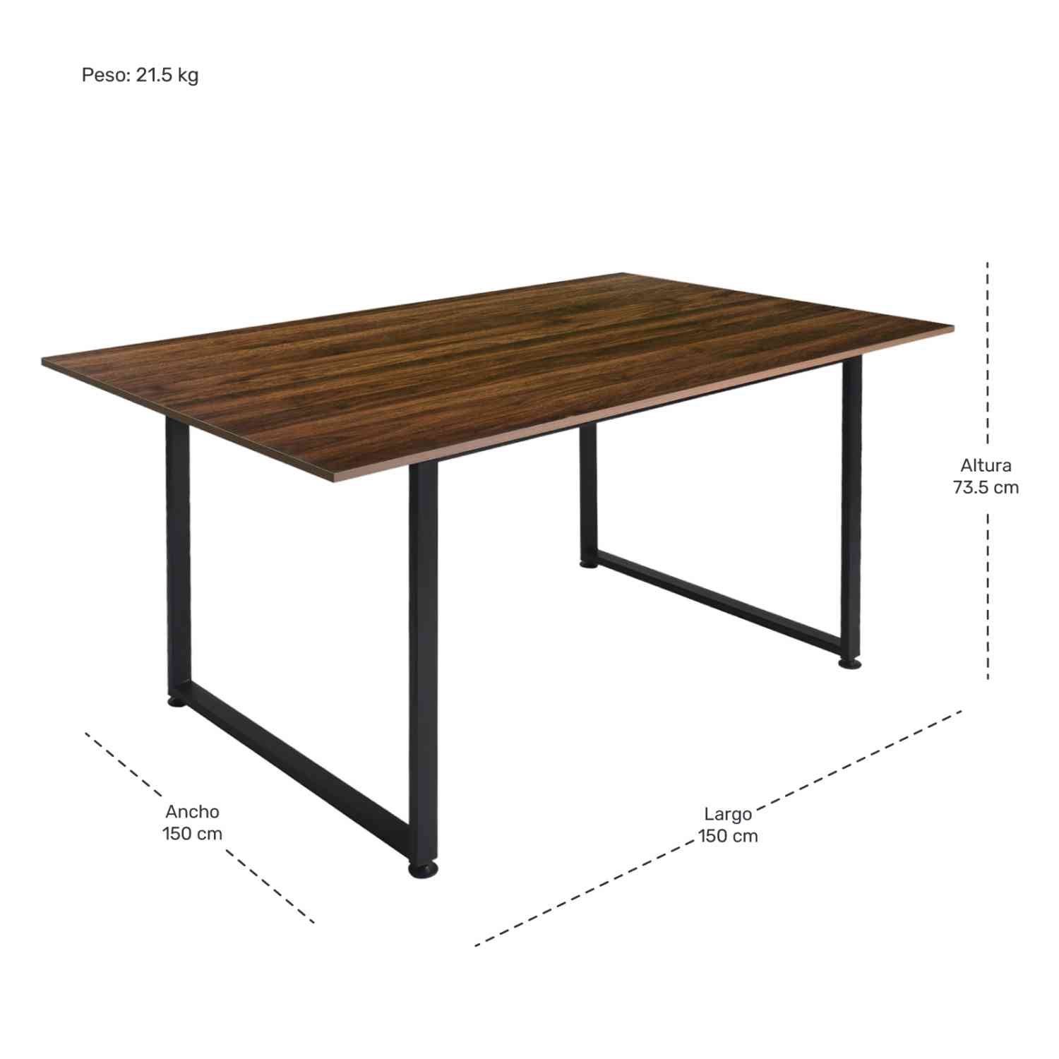 Foto 6 pulgar | Comedor Industrial Rack & Pack Minimalista 150 X 90 CM color Marrón