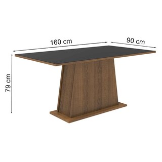 Foto 2 | Mesa De Comedor Madesa Rectangular Tablero De Madera 5364 Marrón/negro