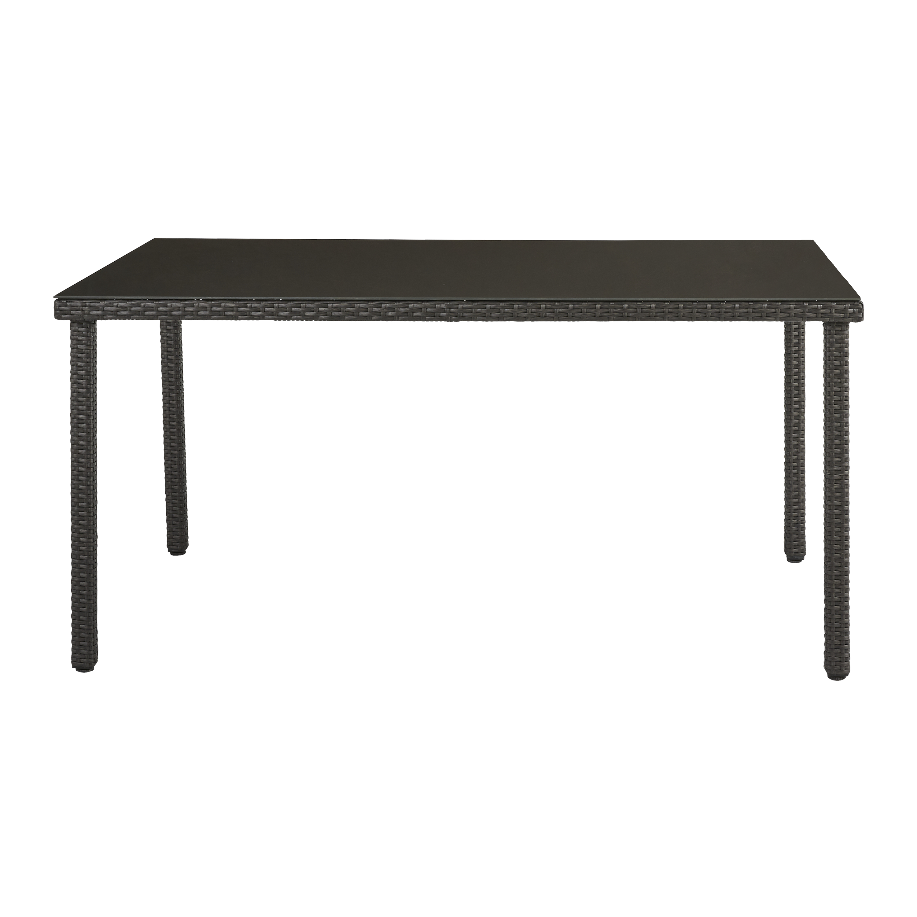 Mesa de Rattan para Exterior con Cristal Templado