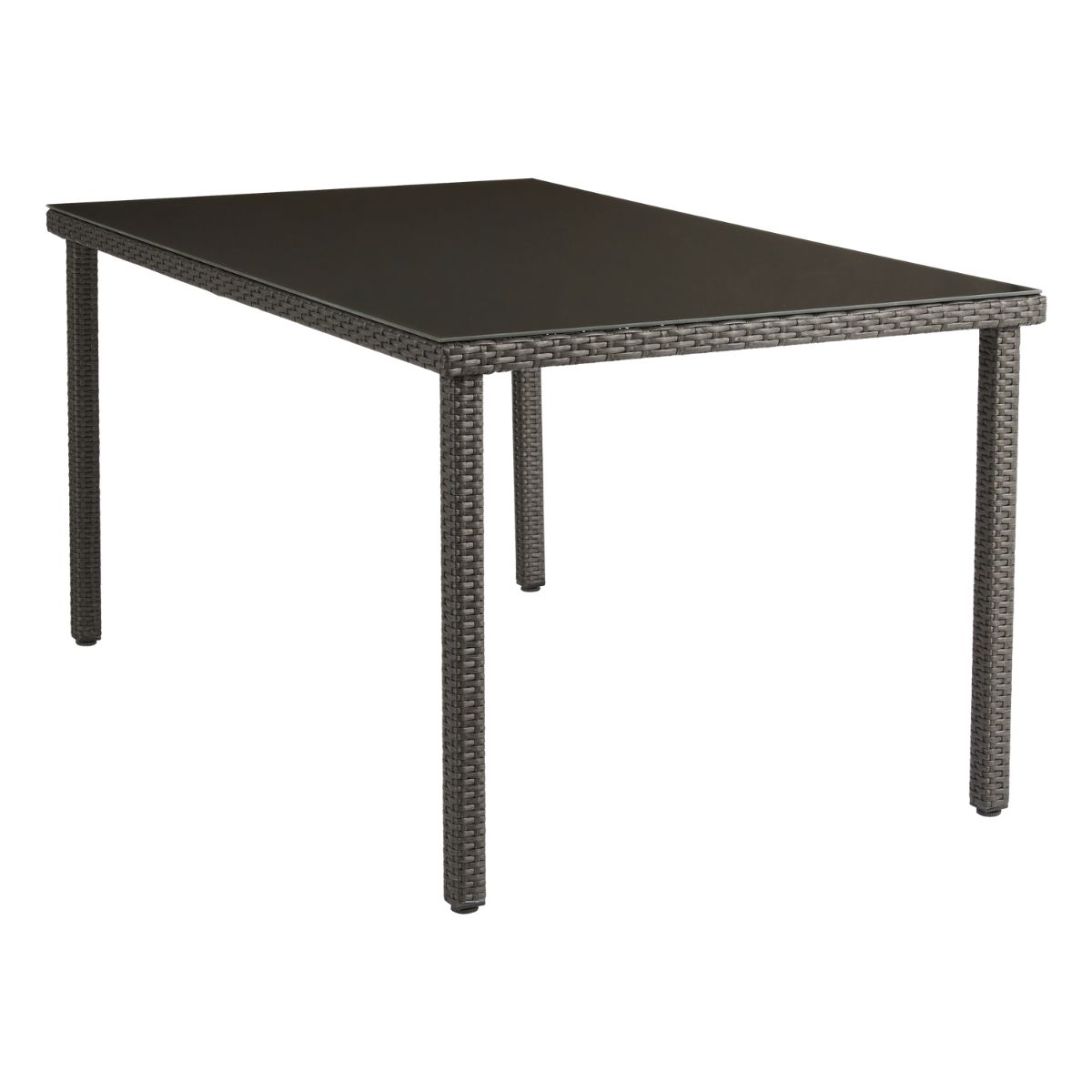 Foto 2 | Mesa de Rattan para Exterior con Cristal Templado