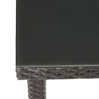 Foto 4 | Mesa de Rattan para Exterior con Cristal Templado
