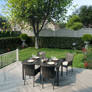 Foto 7 | Mesa de Rattan para Exterior con Cristal Templado