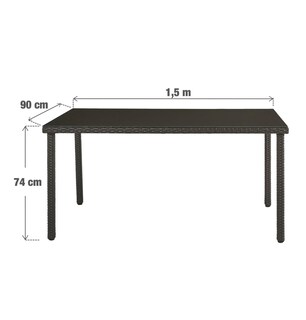 Foto 8 | Mesa de Rattan para Exterior con Cristal Templado