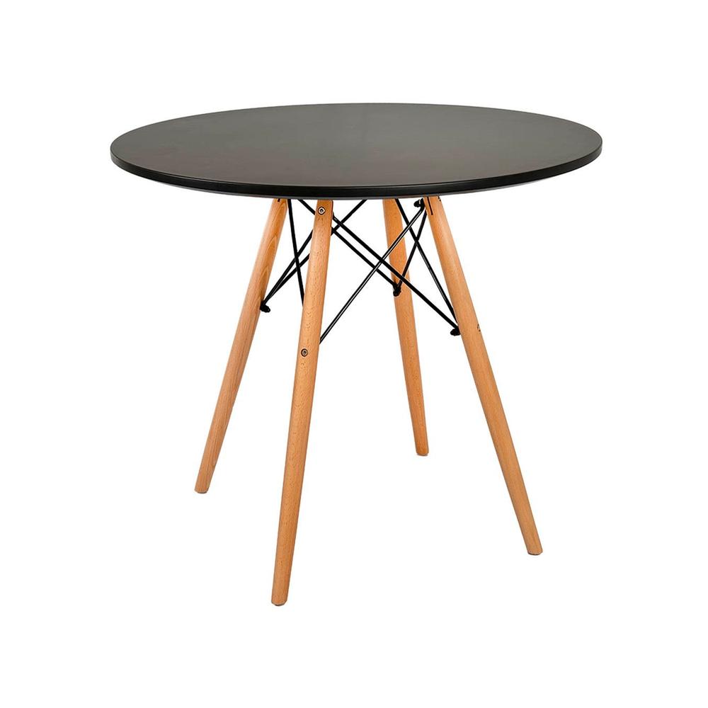 Mesa para Comedor Midtown Concept Negra Redonda Eames Minimalista $2,199