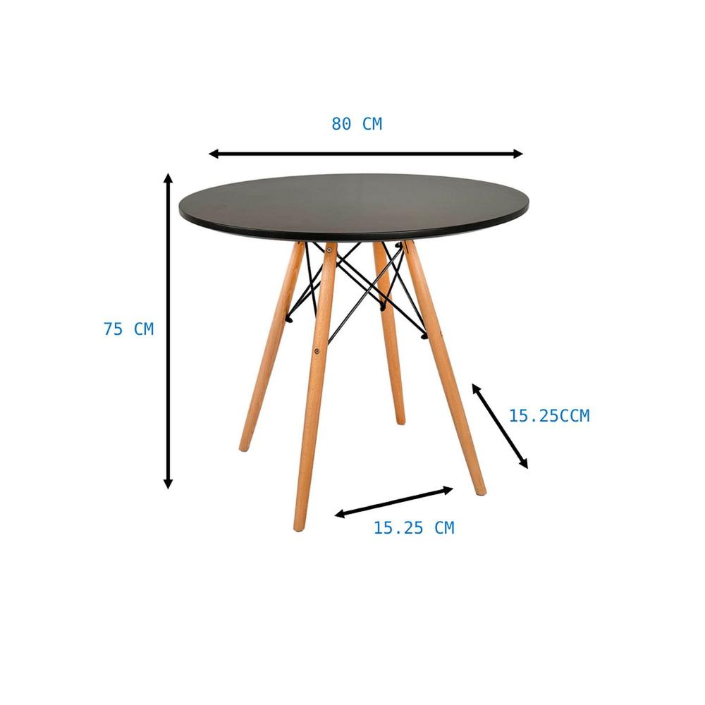 Foto 5 pulgar | Mesa para Comedor Midtown Concept Negra Redonda Eames Minimalista