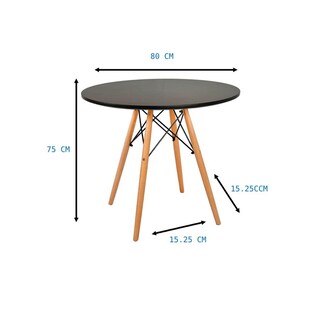 Foto 4 | Mesa para Comedor Midtown Concept Negra Redonda Eames Minimalista