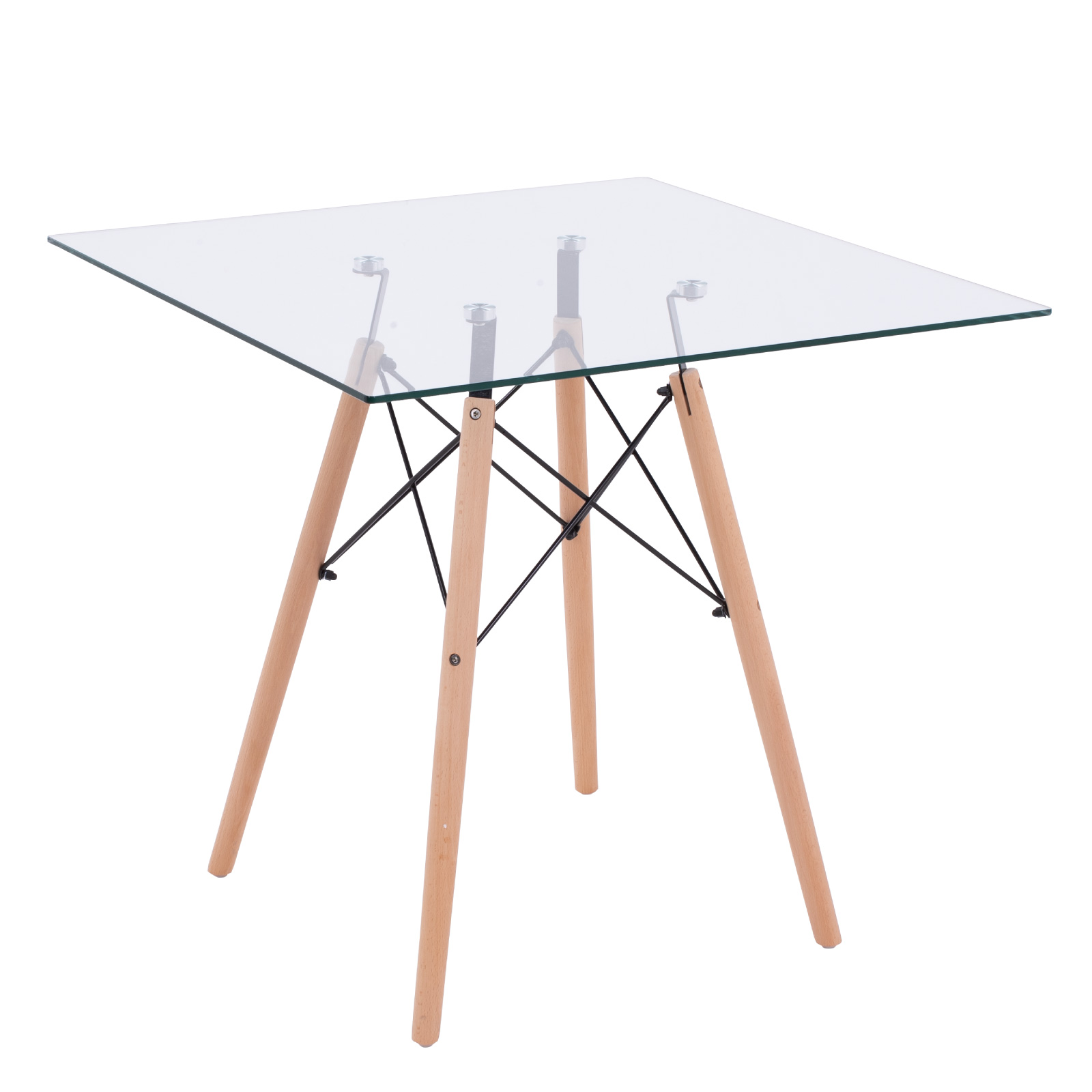 Foto 2 pulgar | Mesa de Comedor Cuadrada Ninon Chicago Cristal Templado para 4 Personas