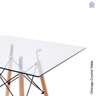 Foto 6 | Mesa de Comedor Cuadrada Ninon Chicago Cristal Templado para 4 Personas