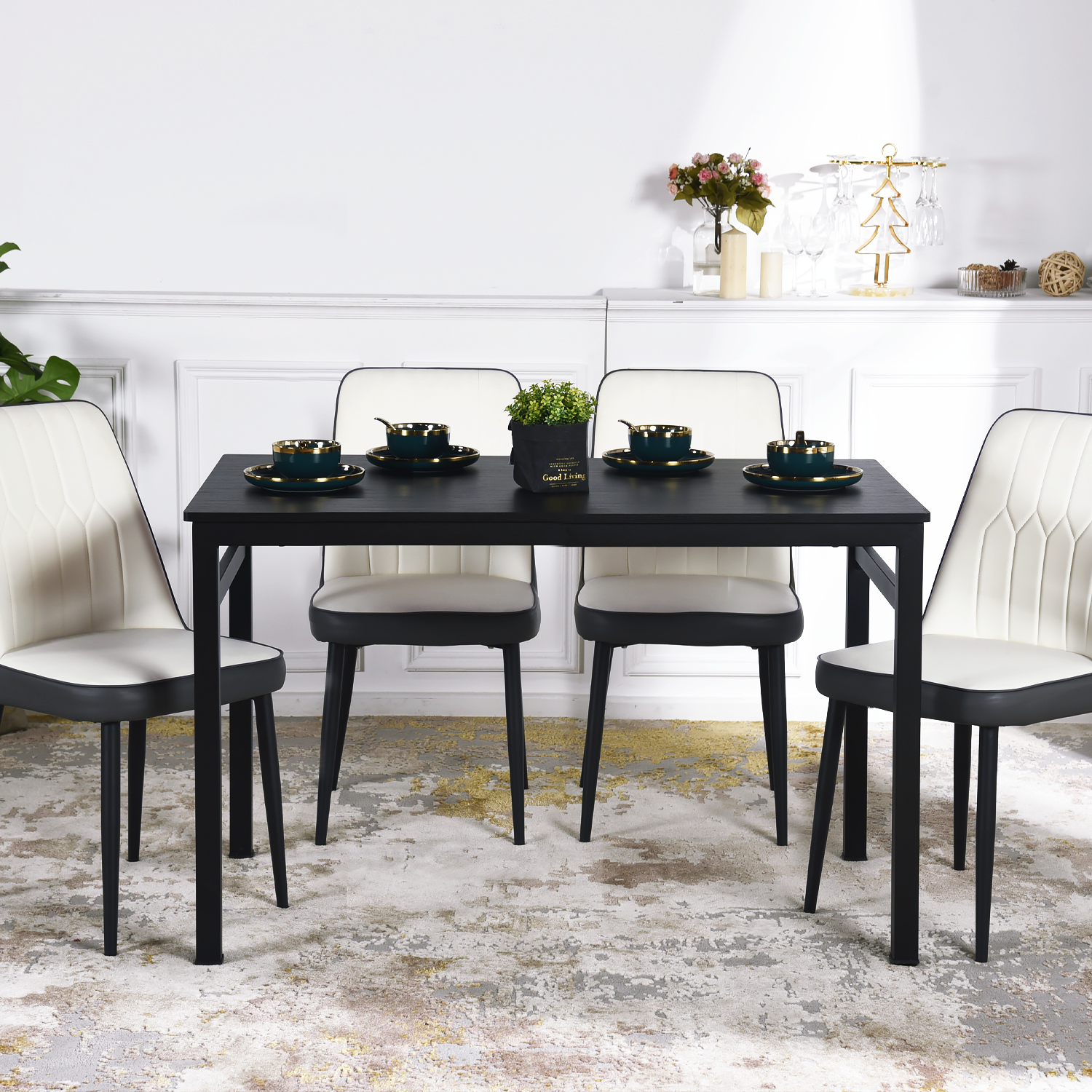 Foto 6 | Mesa de Comedor Home Make Anda Black Wood Negro