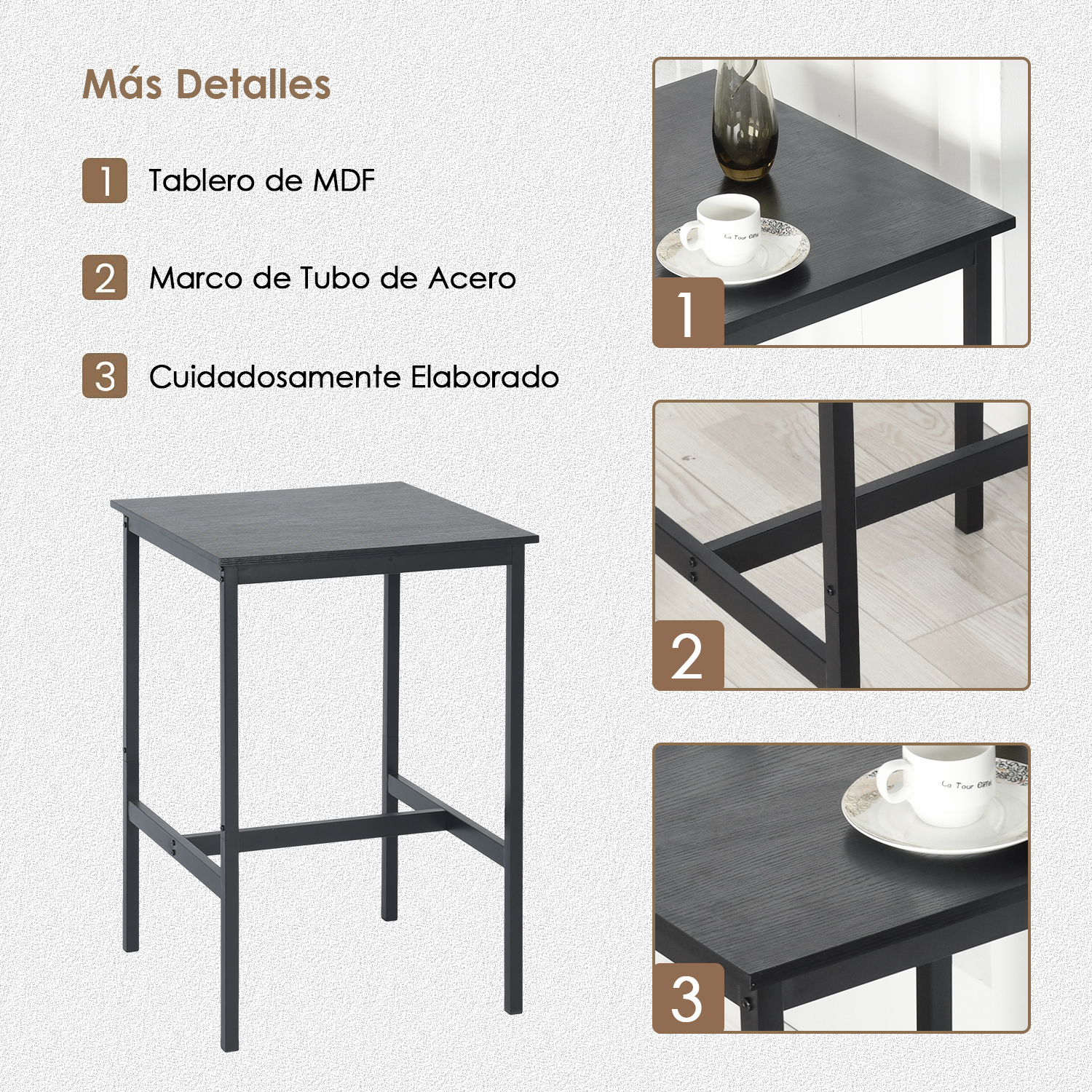 Foto 4 | Mesa de Bar Industrial Homemake Ance Negra