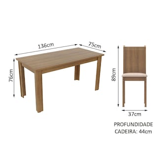 Foto 3 | Juego De Comedor Con Mesa Y 6 Sillas Madesa Analu Msb