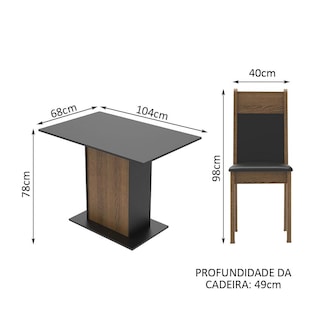 Foto 3 | Juego De Comedor Con Mesa Y 4 Sillas Madesa Sheila Mn