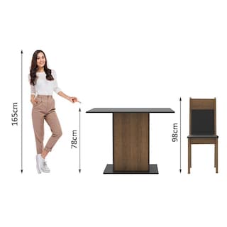 Foto 4 | Juego De Comedor Con Mesa Y 4 Sillas Madesa Sheila Mn