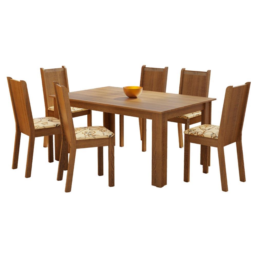 Foto 2 pulgar | Juego De Comedor Con Mesa Y 6 Sillas Madesa Analu Mlb