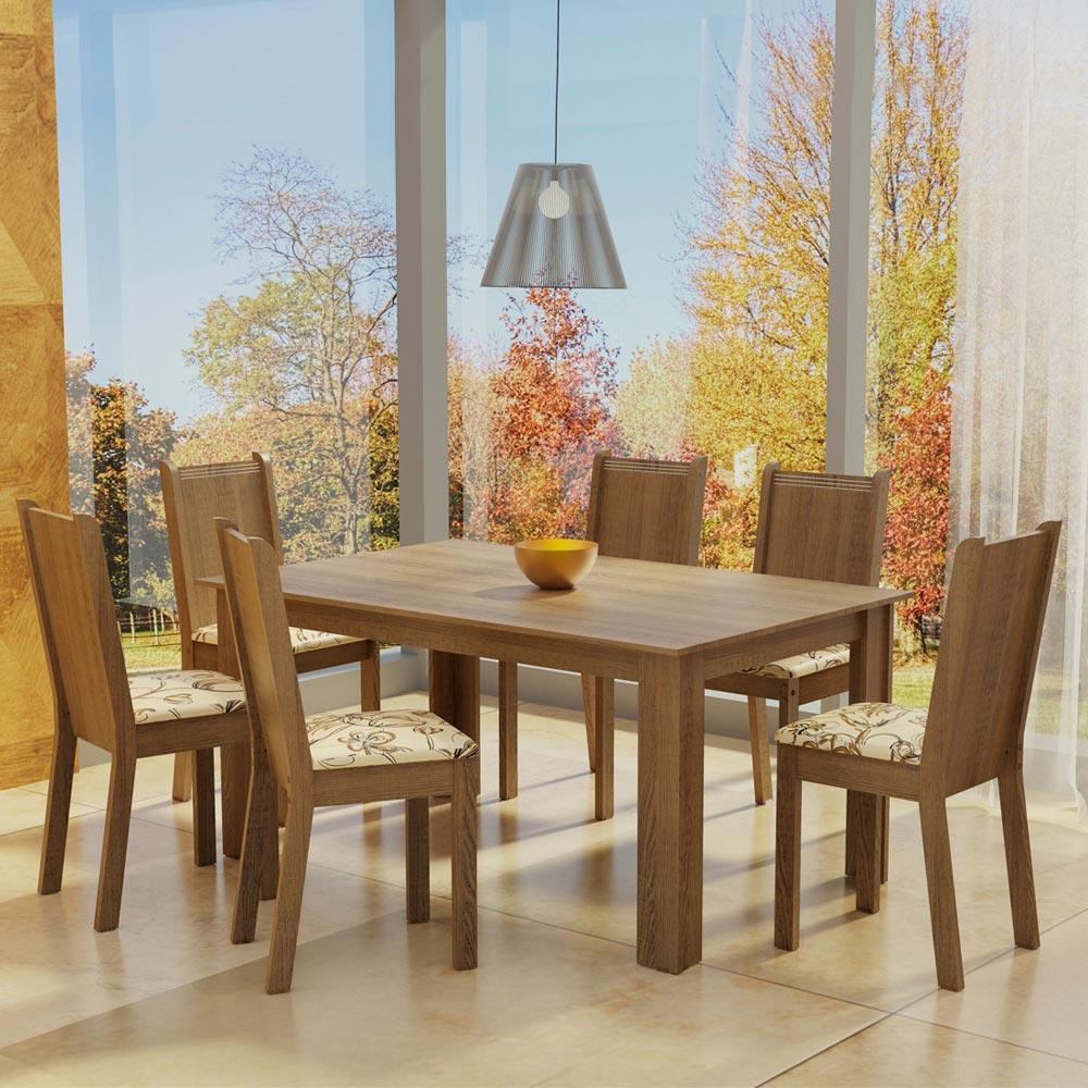 Foto 3 pulgar | Juego De Comedor Con Mesa Y 6 Sillas Madesa Analu Mlb
