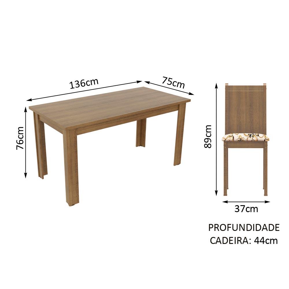 Foto 4 pulgar | Juego De Comedor Con Mesa Y 6 Sillas Madesa Analu Mlb