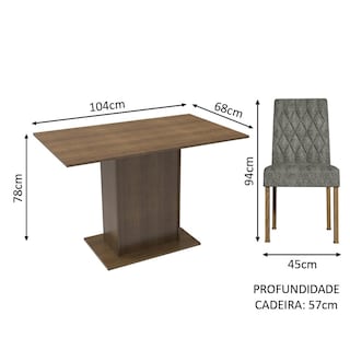 Foto 3 | Juego de Comedor con Mesa y 2 Sillas Madesa Tainá Mp