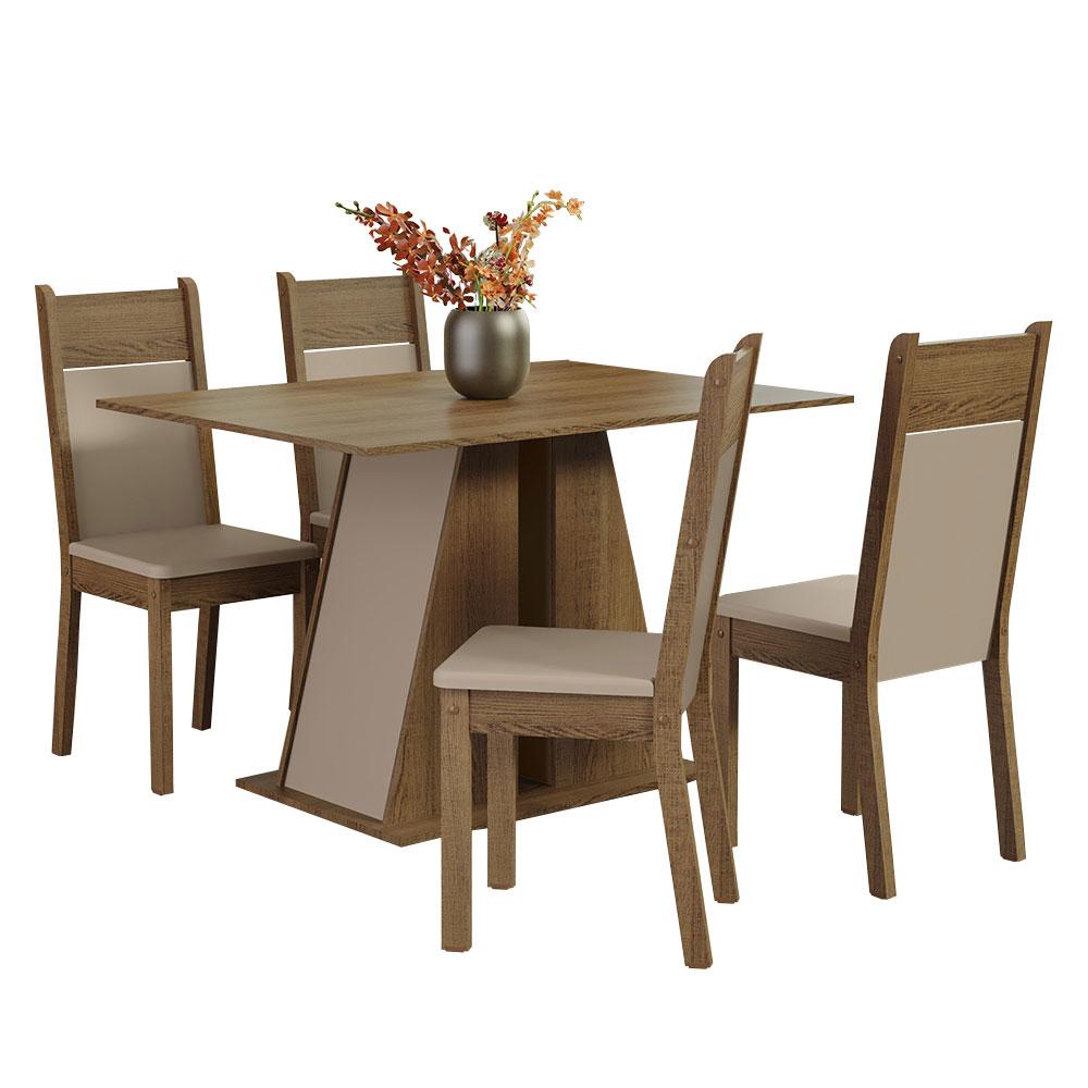 Juego de Comedor Mesa y 4 Sillas Madesa Angel RCB  Marrón