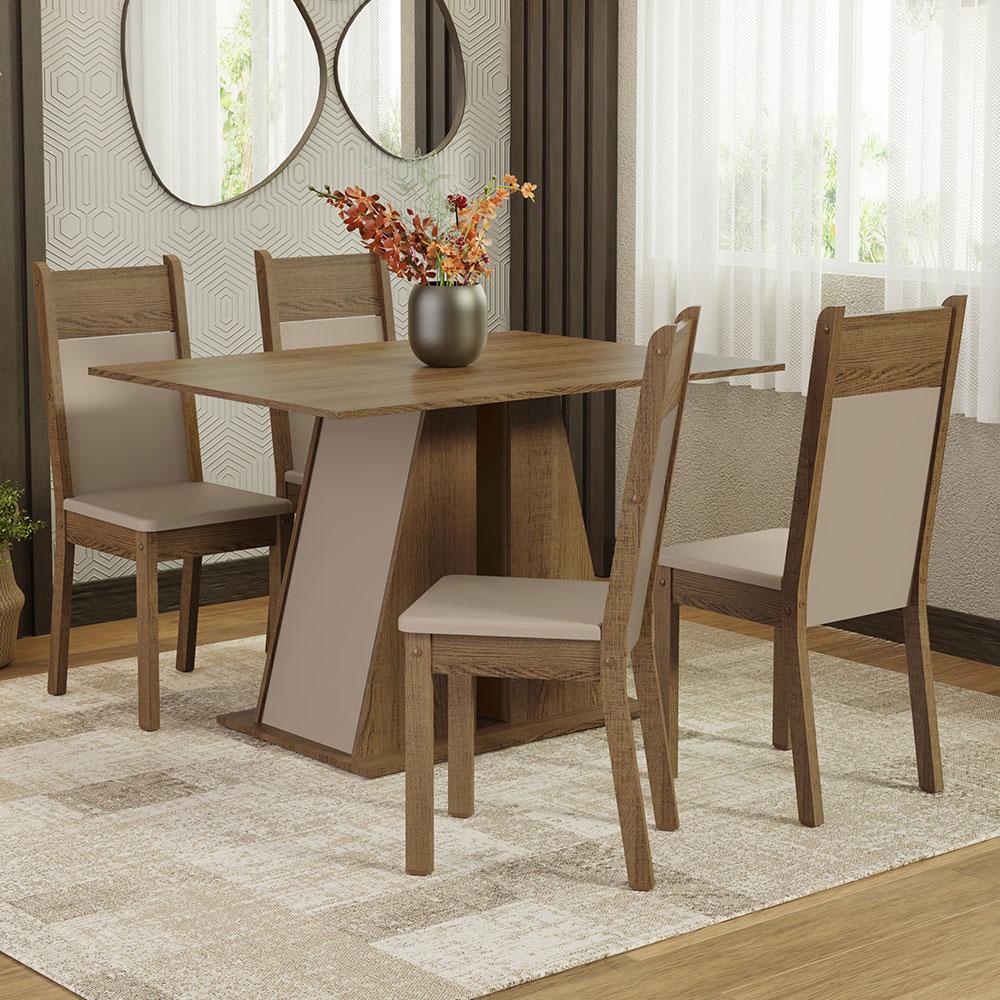 Foto 3 pulgar | Juego de Comedor Mesa y 4 Sillas Madesa Angel RCB  Marrón