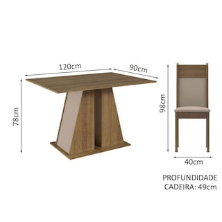 Foto 3 | Juego de Comedor Mesa y 4 Sillas Madesa Angel RCB Marrón