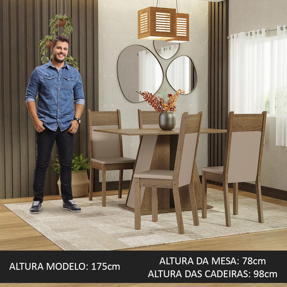 Foto 5 pulgar | Juego de Comedor Mesa y 4 Sillas Madesa Angel RCB  Marrón
