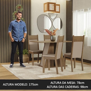 Foto 4 | Juego de Comedor Mesa y 4 Sillas Madesa Angel RCB Marrón