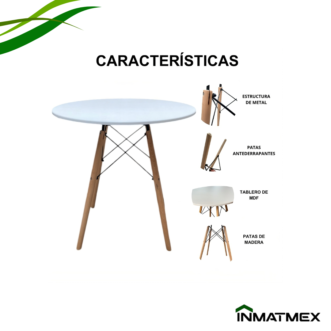 Foto 4 pulgar | Mesa_redonda_eames_blanca_1pz