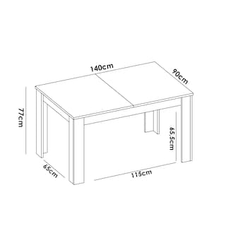 Foto 4 | Mesa Para Comedor Extensible De Forma Rectangular Color Madera Con Estructura De Madera Industrial
