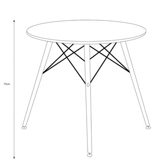 Foto 5 | Mesa Redonda Color Blanco Con Patas Y Tablero De Madera Mdf 80cm (diámetro)