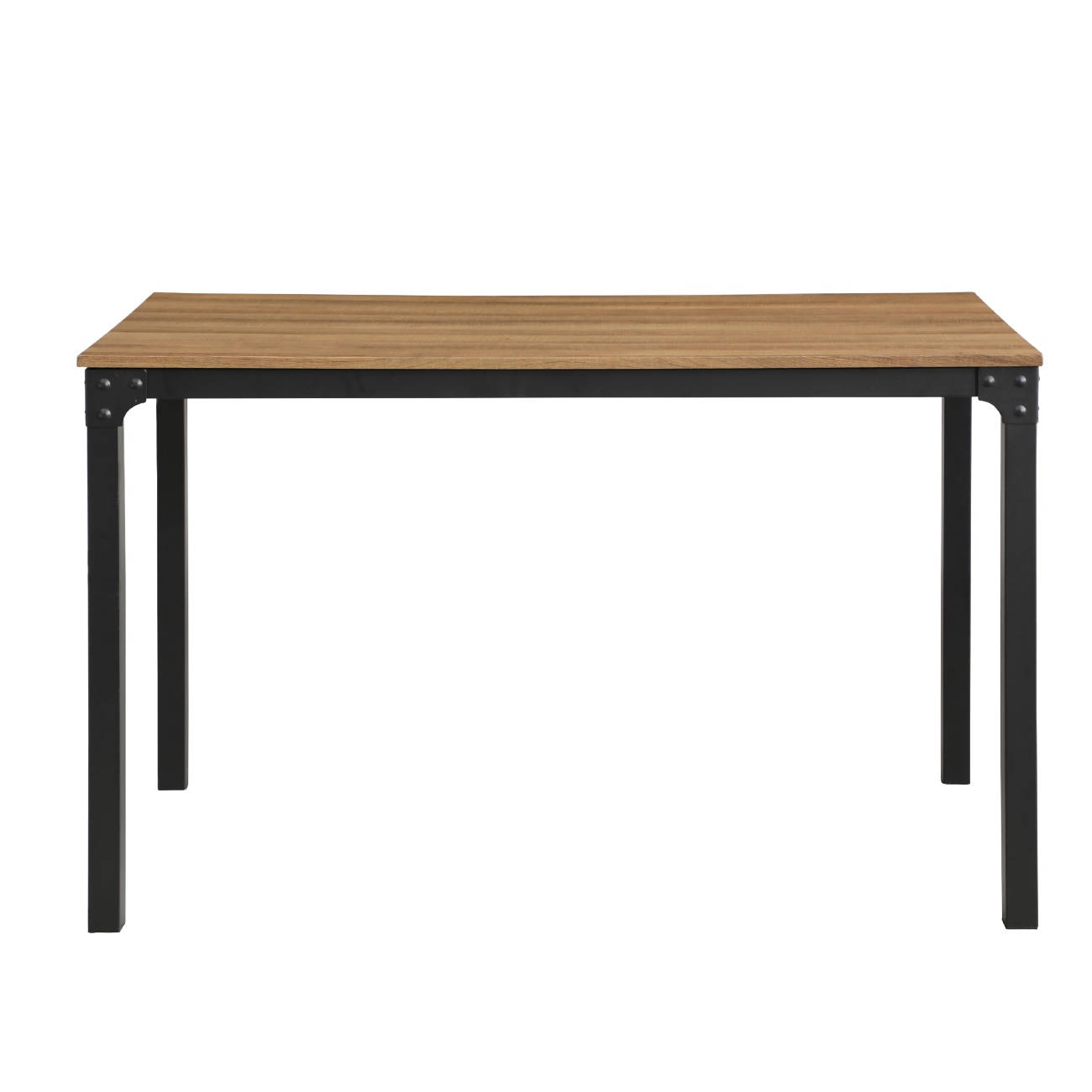 Mesa Rectangular Para Comedor De Madera Mdf Y Base De Metal En Negro 120cm (ancho)* 70cm (profundo)