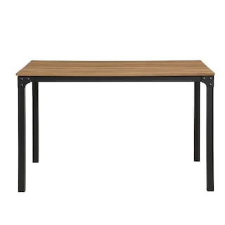 Foto 1 | Mesa Rectangular Para Comedor De Madera Mdf Y Base De Metal En Negro 120cm (ancho)* 70cm (profundo)