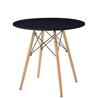 Foto 2 | Mesa Redonda Color Negro Con Patas Y Tablero De Madera Mdf 80cm (diámetro)