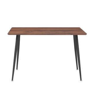 Foto 2 | Mesa Rectangular Color Negro Y Nogal Con Patas De Metal Y Acabado En Efecto Madera 120cm (ancho)* 70cm (profundo)