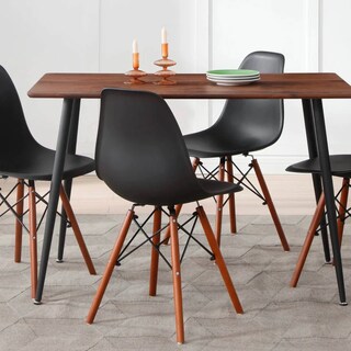 Foto 3 | Mesa Rectangular Color Negro Y Nogal Con Patas De Metal Y Acabado En Efecto Madera 120cm (ancho)* 70cm (profundo)