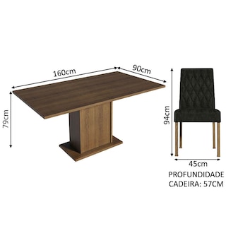 Foto 3 | Juego de Comedor con Mesa y 6 Sillas Madesa Oxford Hanna Mm