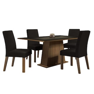 Foto 1 | Comedor Madesa con 4 Sillas Negras