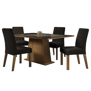 Foto 1 | Juego de Comedor Mesa de Vidrio y 4 Sillas Madesa Oxford Mn 06
