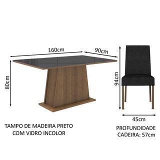 Foto 3 | Juego de Comedor Mesa de Vidrio 4 Sillas Madesa Oxford 10 MN