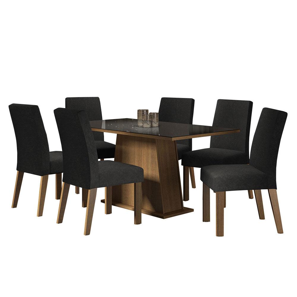 Foto 2 pulgar | Comedor Madesa Negro con 6 Sillas
