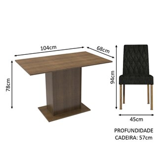 Foto 3 | Juego de Comedor con Mesa y 2 Sillas Madesa Oxford Tainá