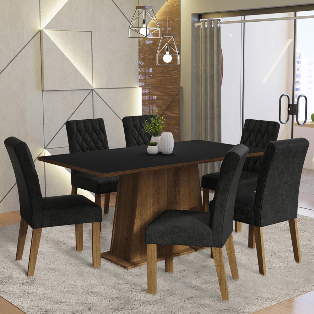 Foto 2 | Comedor Madesa con 6 Sillas Negras
