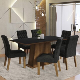 Foto 2 | Comedor Madesa con 6 Sillas Negras