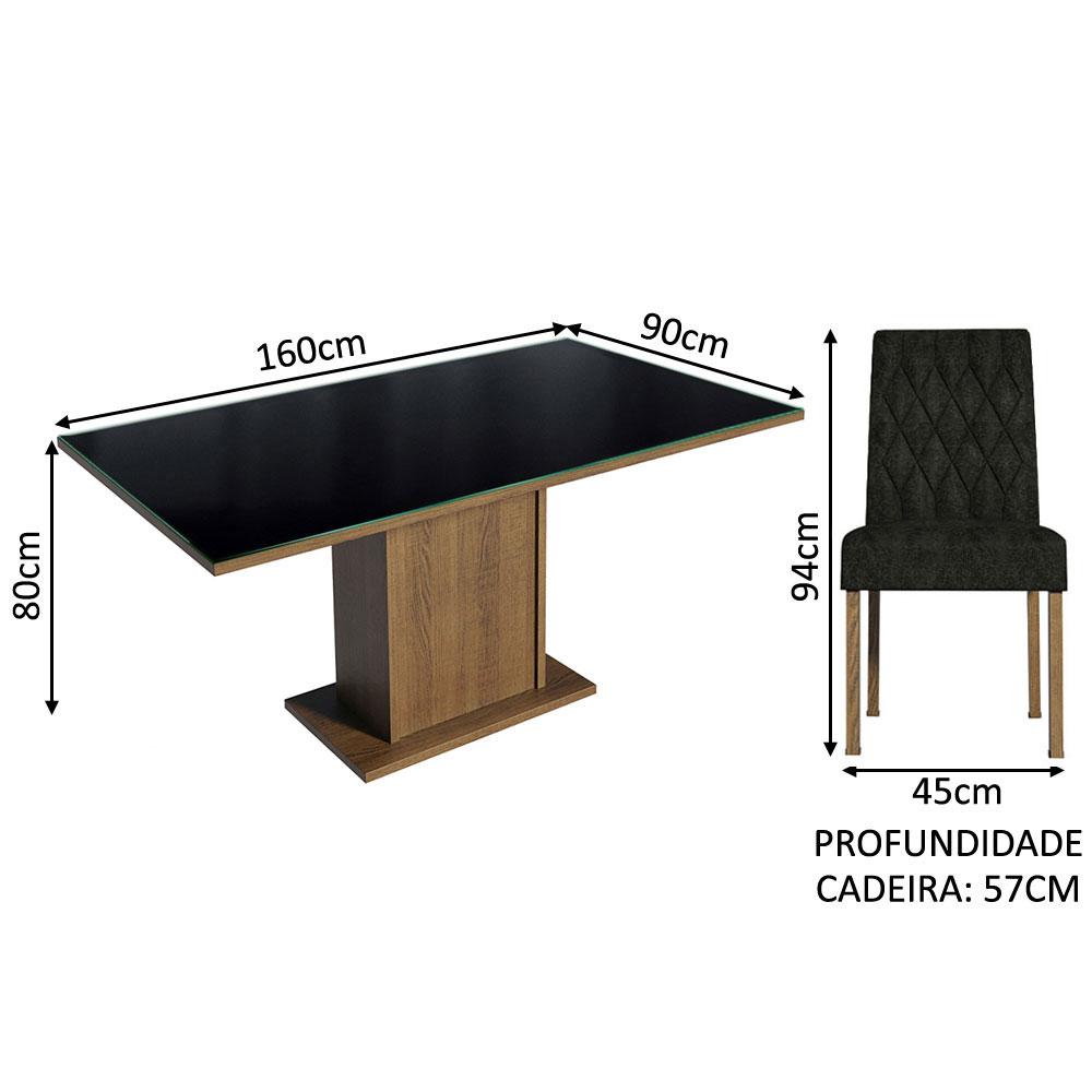 Foto 4 pulgar | Juego de Comedor Mesa de Vidrio 6 Sillas Madesa Oxford Mn 09